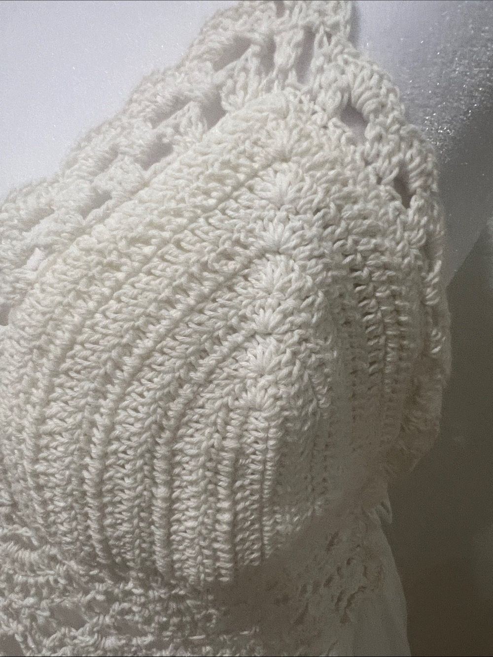 White Crochet Halter Maxi Dress - Picture 3 of 12